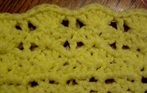 Crochet shell edging with dc