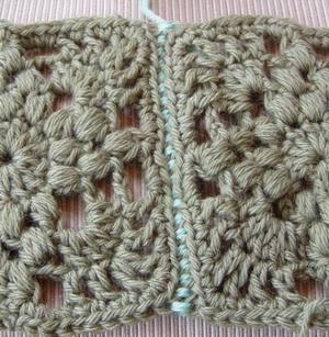 Flat join granny squares - seam