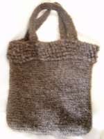 crocheted felted bag with loop stitch edge
