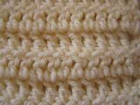Double crochet in rows