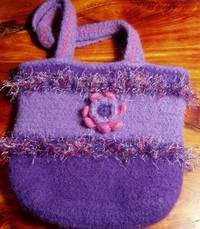 Felted flower purse