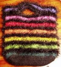 Rainbow fun fur purse