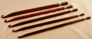 Rosewood crochet hooks